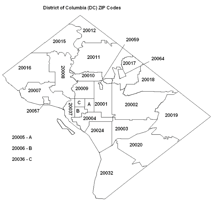 Washington DC Metro Area Zip Code